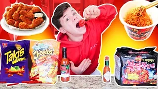 EATING ONLY SPICY FOODS FOR 24 HOURS! *IMPOSSIBLE CHALLENGE*