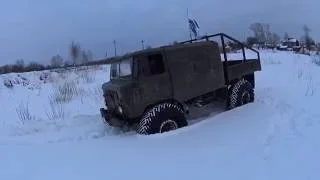 Off-roading extreme 4x4 GAZ-66 test-drive Михалова ШИШИГА ГАЗ 66 испытания зима.