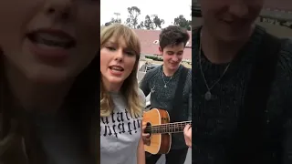 #TaylorSwift & #ShawnMendes Singing There's Nothing Holding Me Back 🎶🎸#shorts #shortsfeed #youtube