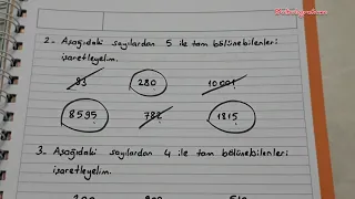 6.sınıf matematik 2, 4, 5 ve 10 ile kalansız (tam) bölünebilme