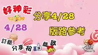 分享4/28 今彩 版路參考