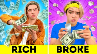 RICH VS BROKE |How to become rich in one night? How to make money fast | My parents are millionaires