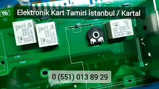 Vestel çamaşır makinesi elektronik kart tamiri, hiç çalışmıyor ekran açılmıyor arızası tamir testi