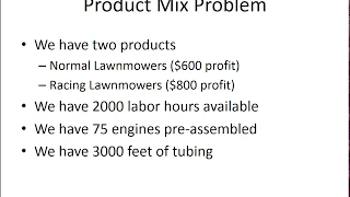 Product Mix Problem   Intro