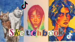 10 ideas to fill your sketchbook - Art tiktok sketchbook tour - tiktok compilation