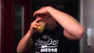 Man drinking shit