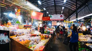 Samrong Fresh Market Samut Prakan Bangkok Thailand. Thai Street Food. Local Wet Market Walking Tour