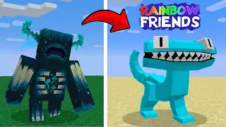 Transformei os MOBS em RAINBOW FRIENDS 2 No Minecraft