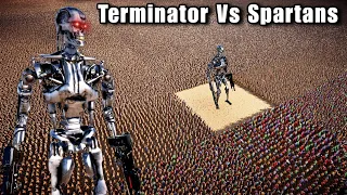 TERMINATOR(T800) VS SPARTANS | Ultimate Epic Battle Simulator 2 | UEBS 2