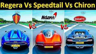 FH 4 Drag Race: Mclaren Speedtail Vs Bugatti Chiron Vs Koenigsegg Regera