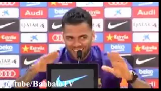 Dani Alves mocks Cristiano Ronaldo "Calma Celebration" at the press conference