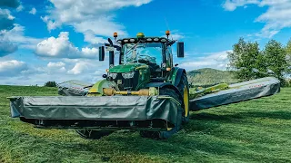 Mähen die Erste! - Vlog #09 2020 - John Deere 6175R mit Claas Disco 9200 Contour