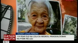 119-year old na lola sa Negros, pinagkalooban ng PHP 100k ng LGU