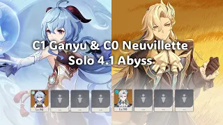 C0 Neuvillette Solo & C1 Ganyu Solo Abyss 4.1 Floor 12