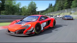 McLaren 650S GT3 vs. Lamborghinis and Other Supercars on the Nürburgring Nordschleife | 4K