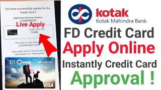 Kotak Mahindra FD Credit Card Apply Online | Instantly Approval FD credit card | Kotak Mahindra 811.