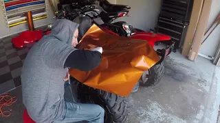 ATV Kawasaki Quad wrapped in Gloss liquid Copper vinyl