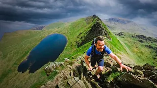 Running Striding Edge Helvellyn in The Lake District