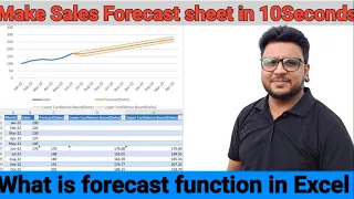 Sale forecast function in ms excel | how to create a sales forecast in excel | Hindi / Urdu