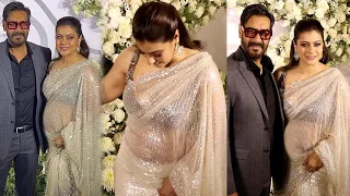 Pregnant Kajol Devgan With Huge Baby Bump at Kiara Advani & Sidharth Malhotra Wedding Reception