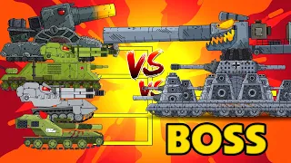 Mega Tanks VS Mega Boss - 4 Bosses vs. Dora-44 Boss / Cartoons about tanks