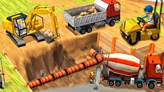 Little Builders Games - Trucks, Cranes, Digger - New Fun Construction GamePlay