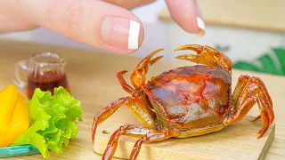 WOW!!! Amazing Miniature Butter Garlic Fried Crab Recipe | ASMR Cooking Mini Food