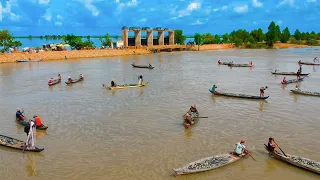 Amazing!!! Real life 100% Old Man Cast Net Fishing In The River At The Countryside (Episode 57)