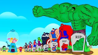 Rescue All Hulk Family, Spiderman, Superman, Captain America : Back from the Dead SECRET - FUNNY
