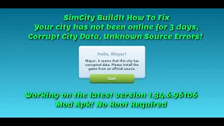 How to Fix SimCity BuildIt Corrupt City Data & 3 Days Offline Error For Latest Version 1.39.2.100801