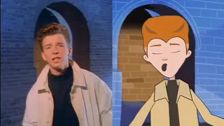 Original VS Animated Rick Astley-Never Gonna Give You Up