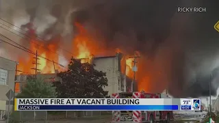 Massive Fire at Vacant Jackson Building