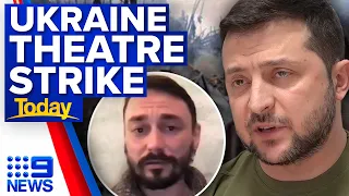 Russia strikes theatre housing 'hundreds' of civilians, says Ukraine | 9 News Australia