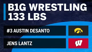 133 LBS: #3 Austin DeSanto (Iowa) vs. Jens Lantz (Wisconsin) | Big Ten Wrestling