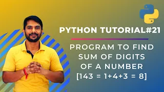 Python Program to find Sum of Digits of a Given Number - In Hindi