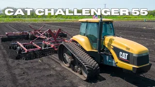 Cat Challenger 55 Tracked Tractor Spring Tillage with Sunflower Disk