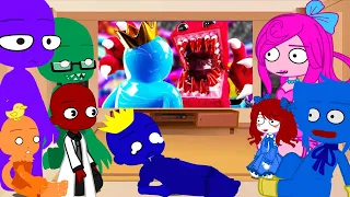 Rainbow Friends w/ Poppy Playtime React To Boxy Boo vs Rainbow Friends II Gacha Club II My AU