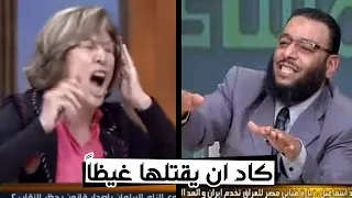 هياج عصبى .. وليد اسماعيل يجعل فريدة الشوباشى تصرخ وتتخبط ع الهواء بمناظرة منع النقاب !