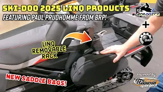 2025 NEW Ski-Doo LinQ Accessories | Removable Rack and New Saddle Bags!