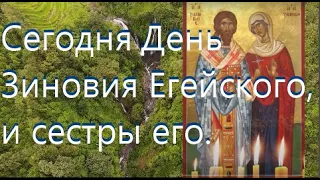 Сегодня День священномученика Зиновия Егейского, и сестры его Зиновии мученицы.