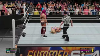 WWE 2K17 Summerslam 2017 Sasha Banks vs Alexa Bliss Raw Women‘s championship match