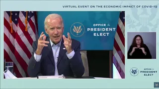 U.S. President-elect Joe Biden meets virtually with workers and small business owners