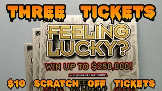 FEELING LUCKY?  !! THREE TICKETS !!  $10 MAINE scratch off tickets