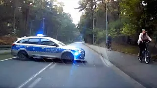 Almost caused a head-on collision with a police car