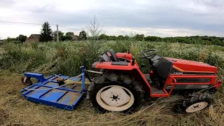 Mowing with Yanmar Mulcher tractor (at the end of the fun)