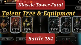 Mk Mobile Klassic Tower Fatal Battle 184 | Talent Tree & Equipment #mkmobile #klassictower