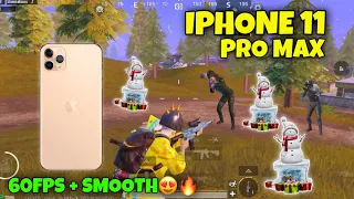 iPhone 11 Pro Max😍 60Fps + Smooth Gameplay 4 Fingers Test 2023 | PUBG MOBILE