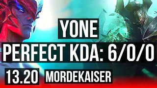 YONE vs MORDE (TOP) | 6/0/0, 6 solo kills, 800K mastery, Dominating | EUW Master | 13.20