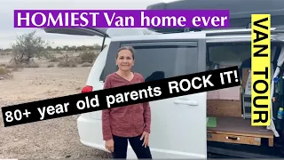 Homiest van you’ll ever see!  Parents in 80’s build out and decorate nomad daughter’s mini van.