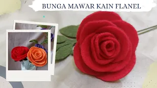 Bunga Mawar Simpel dari Kain Flanel || DIY Simple Felt Rose